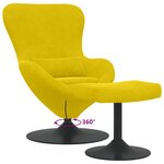 vidaXL Fauteuil œuf 2 Pièces Jaune 63 x 73 x 90 cm Velours