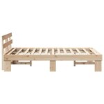 vidaXL Cadre de lit Marron 135 x 190 cm Bois de pin massif
