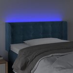 vidaXL Tête de lit à LED Bleu foncé 83x16x78/88 cm Velours