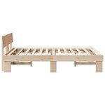 vidaXL Cadre de lit avec tête de lit Naturel 160 x 200 cm Pin massif