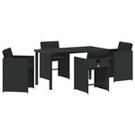vidaXL Ensemble de salle à manger pour jardin 5 Pièces Noir polyrotin