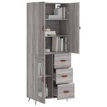 vidaXL Buffet haut Sonoma gris 69 5x34x180 cm Bois d'ingénierie