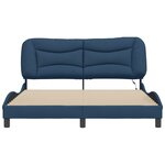 vidaXL Cadre de lit avec LED sans matelas Hvar bleu 160x200 cm tissu