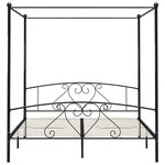 vidaXL Cadre de lit sans matelas avec baldaquin noir 180x200 cm métal