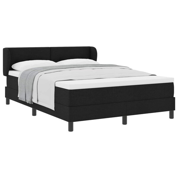 vidaXL Lit à ressorts avec matelas Noir 140 x 200 cm tissu