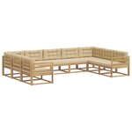 vidaXL Ensemble de canapés d'extérieur 9 pc Blanc et Beige