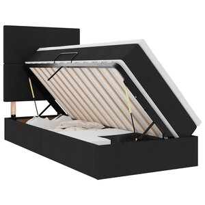 vidaXL Lit avec rangement et matelas Noir 100 x 200 cm tissu