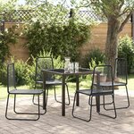 vidaXL Ensemble de salle à manger pour jardin 5 Pièces Noir