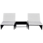 vidaXL Chaises inclinables de jardin lot de 2 et table résine tressée