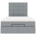 vidaXL Cadre de lit ottoman avec matelas gris clair 120x190 cm tissu
