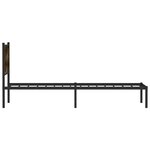 vidaXL Cadre de lit en métal sans matelas chêne fumé 75x190 cm