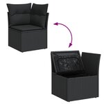 vidaXL Salon de jardin 5 Pièces avec coussins noir résine tressée