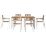 Ensemble de Salle à Manger de Jardin vidaXL 7 Pièces en Bois Massif de Teck