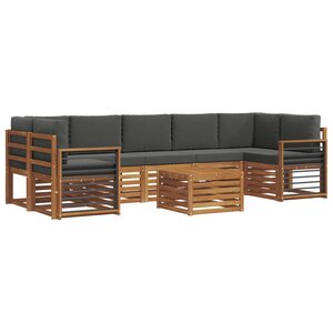 vidaXL Ensemble de canapés d'extérieur 8 pc Naturel et Anthracite