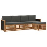 vidaXL Ensemble de canapés d'extérieur 5 pc Naturel et Anthracite