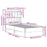 vidaXL Lit bibliothèque sans matelas cire marron 100x200 cm pin massif