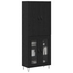 vidaXL Haut Armoire 2 Pièces Chêne noir Bois d'ingénierie et verre