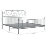 vidaXL Cadre de lit Gris Métal 200x200 cm