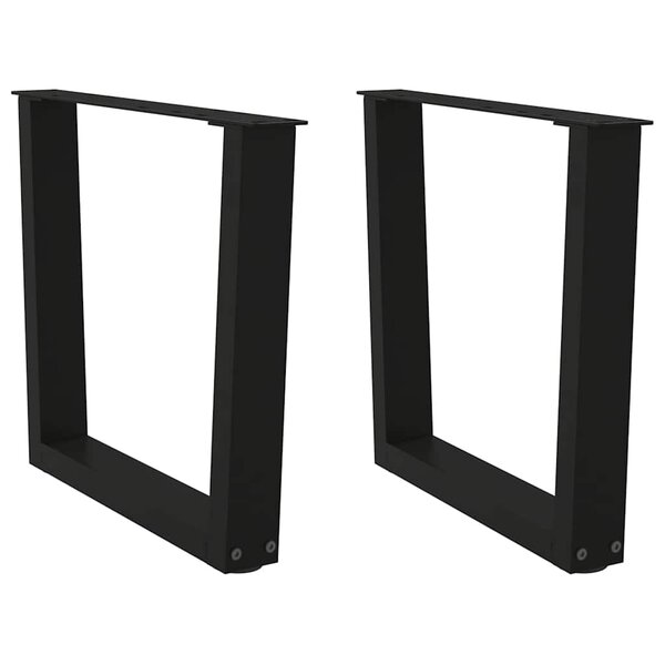 vidaXL Pieds de table basse en forme de V  2 pièces  noir  60 x (42-43 3) cm  acier