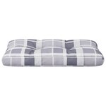 vidaXL Coussin de palette motif à carreaux gris 80x40x12 cm tissu