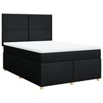 vidaXL Sommier à lattes de lit avec matelas Noir 160x200 cm Tissu