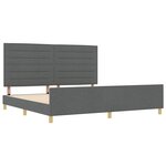 vidaXL Cadre de lit avec tête de lit Gris foncé 200 x 200 cm tissu