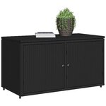 vidaXL Armoire de rangement jardin noir 110x55x60 5 cm résine tressée