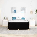 vidaXL Cadre de lit avec matelas Noir 140 x 190 cm tissu