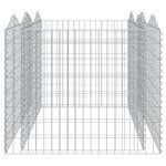 vidaXL Lit surélevé à gabions arqué 200x100x100 cm Fer galvanisé