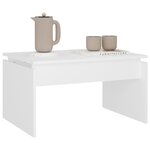 vidaXL Table basse blanc 68x50x38 cm bois d'ingénierie
