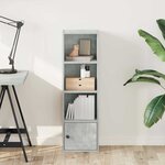 vidaXL Bibliothèque gris béton 31x24x102 cm bois d'ingénierie