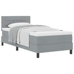 vidaXL Lit à ressorts avec tête de lit Gris clair 90 x 200 cm tissu