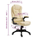 vidaXL Chaise de bureau Crème Similicuir