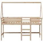 vidaXL Lit superposé et échelle et toit 90x200 cm bois de pin massif