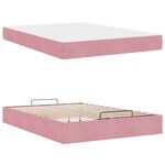 vidaXL Cadre de lit Rose 140 x 200 cm Velours