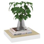 vidaXL Étagères murales 4 Pièces Chêne et blanc 23x23 5x3 8 cm MDF