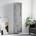 vidaXL Buffet haut Gris béton 34 5x34x180 cm Bois d'ingénierie