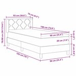 vidaXL Lit à ressorts avec matelas Gris clair 190 x 90 cm Polyester