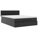 vidaXL Lit ottoman avec matelas & LED Noir 140x200cm similicuir