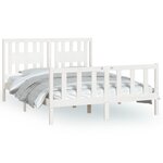 vidaXL Cadre de lit avec tête de lit blanc bois pin massif 120x200 cm