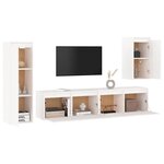 vidaXL Meubles TV 4 Pièces Blanc Bois massif de pin