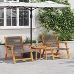 vidaXL Chaises de jardin 2 Pièces Grises 67x77x73 cm Bois massif d'acacia