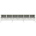 vidaXL Meuble TV blanc 202x39x43 5 cm acier laminé à froid