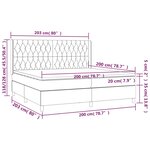 vidaXL Sommier à lattes de lit matelas et LED Crème 200x200 cm Tissu
