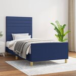 vidaXL Cadre de lit sans matelas bleu 90x190 cm tissu