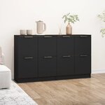 vidaXL Buffets 2 Pièces Noir 60x30x70 cm Bois d'ingénierie