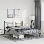 vidaXL Cadre de lit métal sans matelas avec tête de lit noir 150x200cm