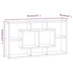 vidaXL Étagère murale 8 compartiments Gris béton