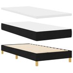 vidaXL Lit à ressorts avec coussin Noir 80 x 200 cm tissu