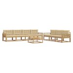 vidaXL Ensemble de canapés d'extérieur 7 pc Blanc et Beige